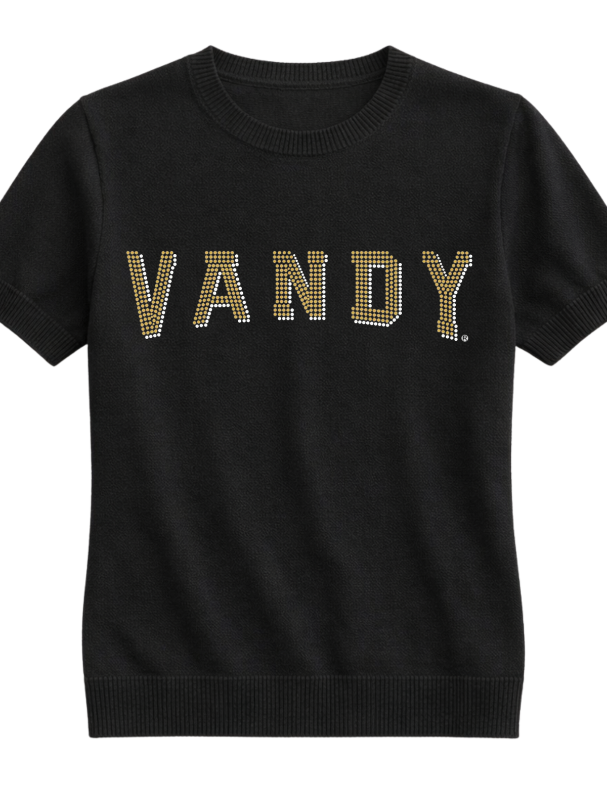 Vanderbilt University Vandy Black Short Sleeve Sweater