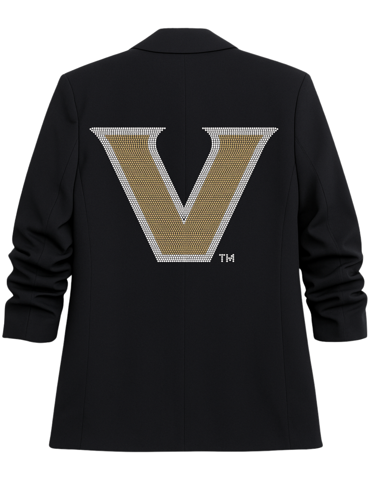 Vanderbilt University Gold & Silver V Black Ruched Blazer