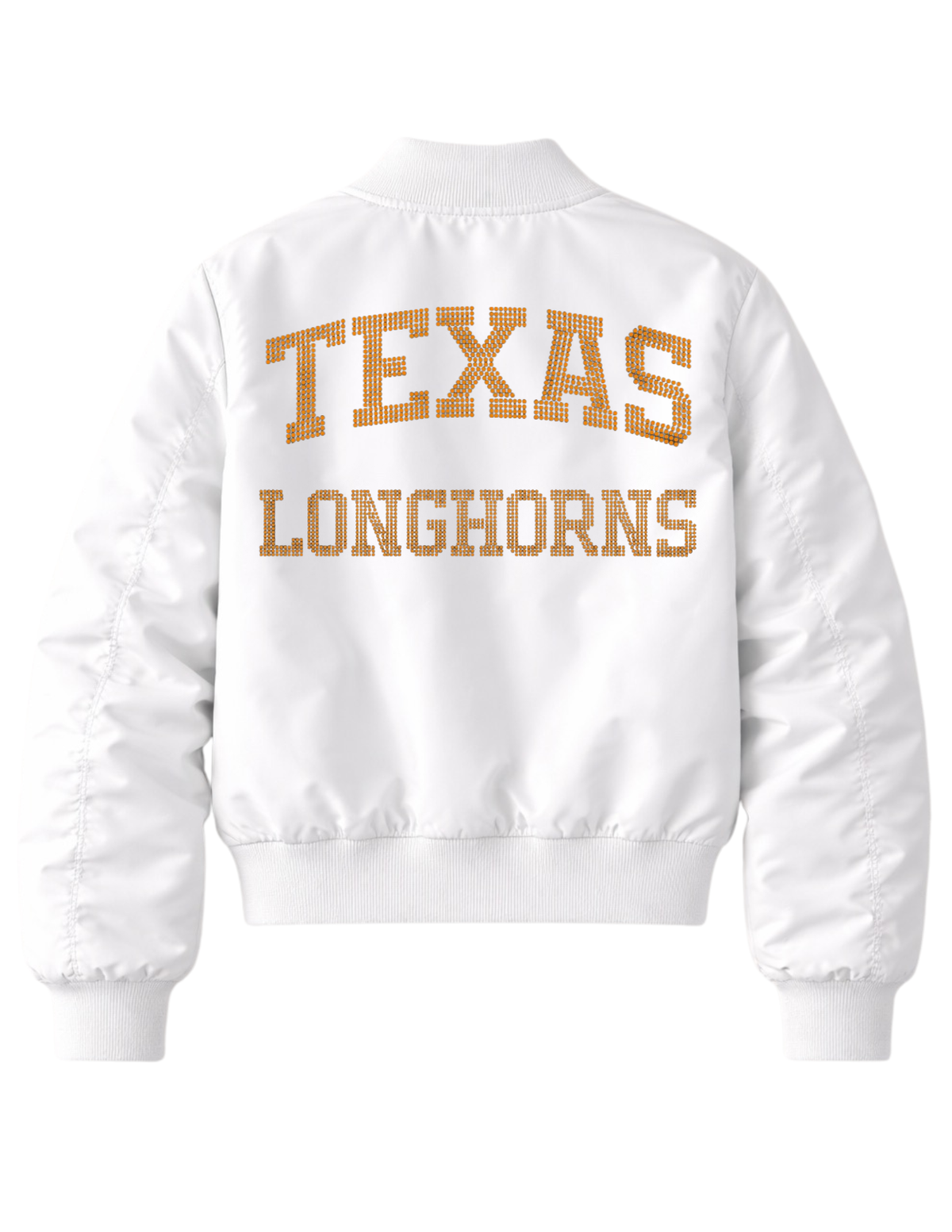 University of Texas-Austin Longhorns White Bomber Jacket