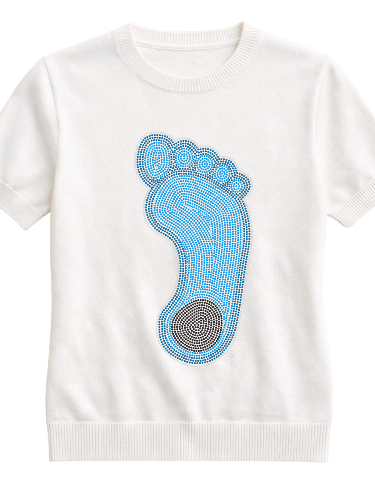 University of North Carolina Tar Heel Foot Ivory Short Sleeve Sweater
