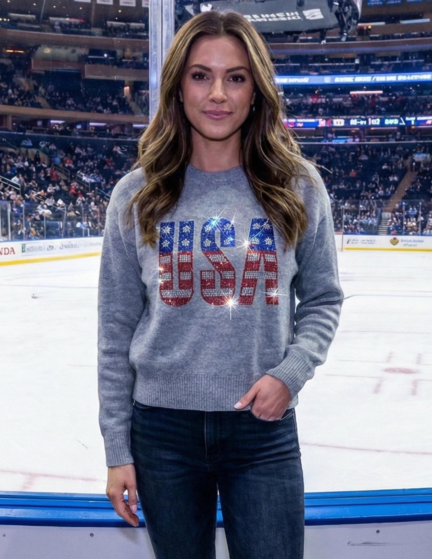 Team USA Hockey Game Day Grey USA Sweater