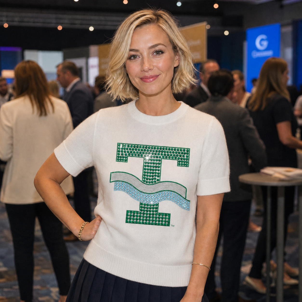 Tulane Vintage Big T Ivory Crewneck Short Sleeve Sweater