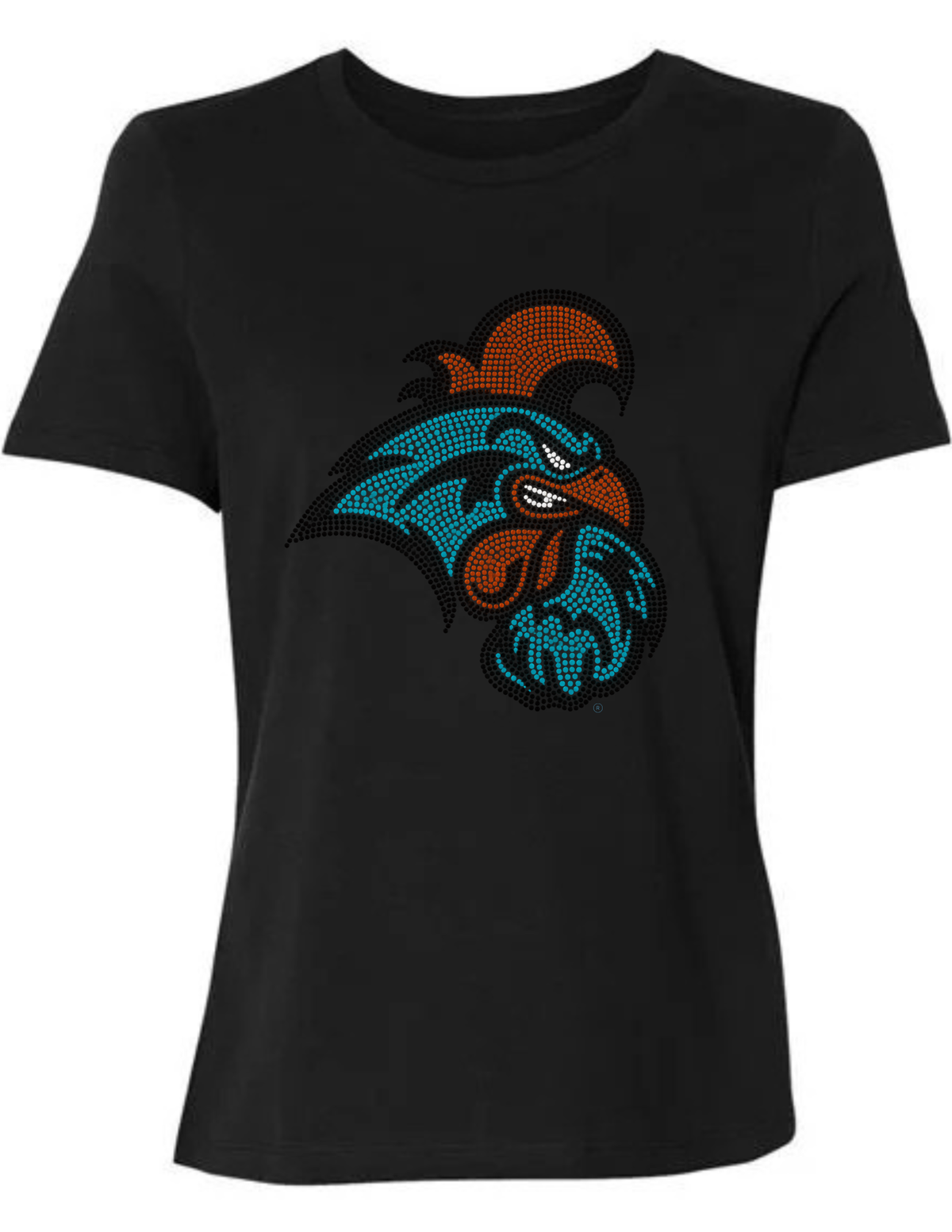 Coastal Carolina Chanticleer Head Black Crewneck T-shirt