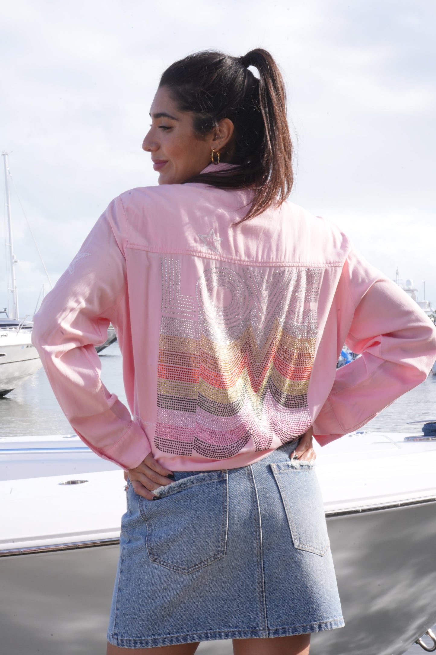 Shirt, Embroidered Star Light Pink, Love Repeater