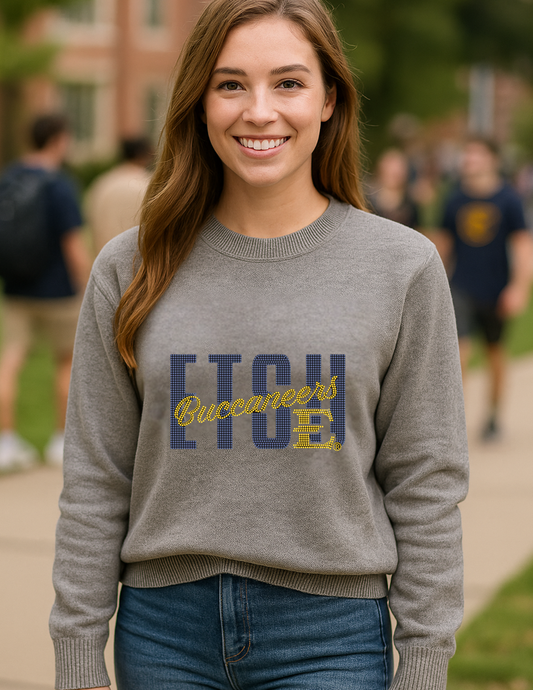 Licensed Game Day Sweater, Gray, East Tennessee State ETSU Buccaneers E