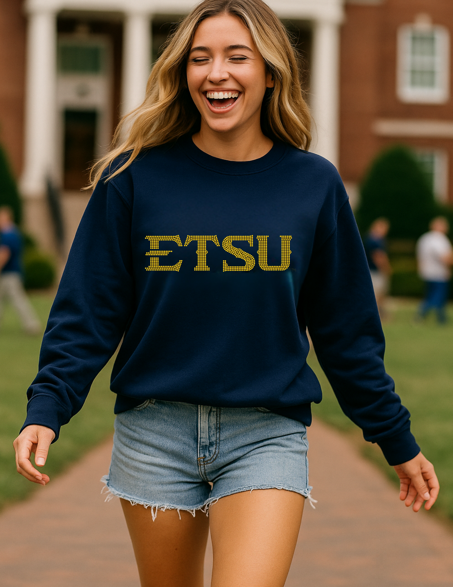 Licensed Game Day Sweatshirt, Crewneck Navy, East Tennessee State ETSU