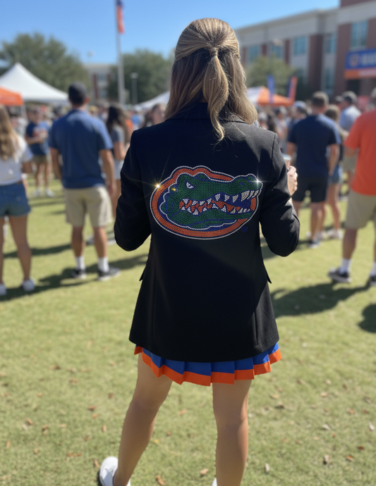 Licensed Game Day Blazer, Black Ruched, University of Florida Gators