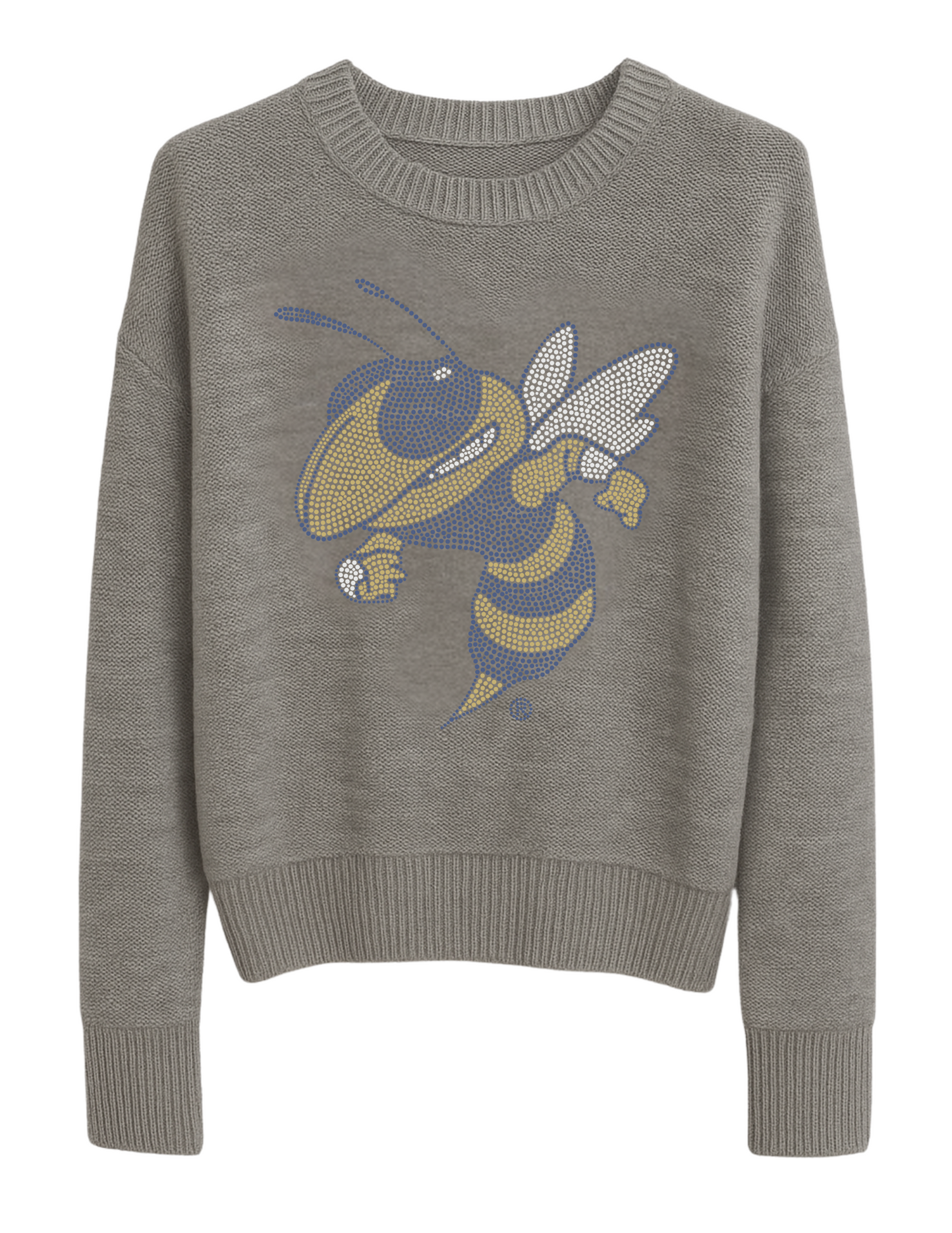 Licensed Game Day Sweater, Crewneck Grey, Georgia Tech Buzz