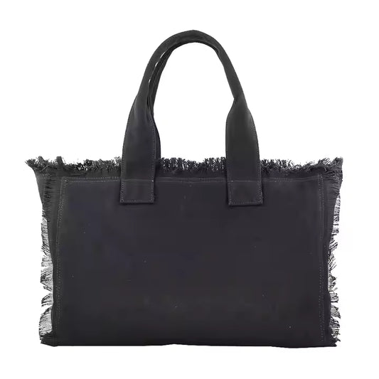 Bag, Tote, Canvas, Black