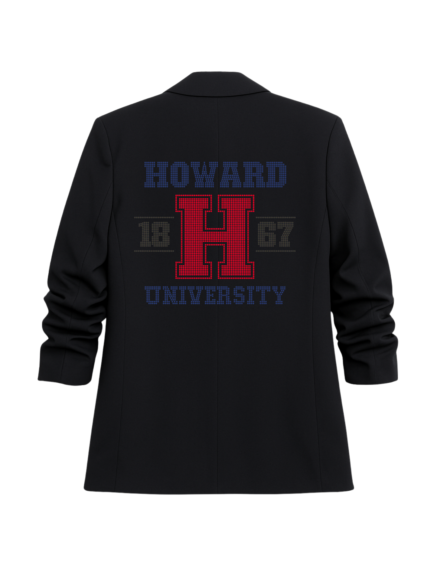 Licensed Game Day Blazer, Ruched Black, Howard University H EST 1867