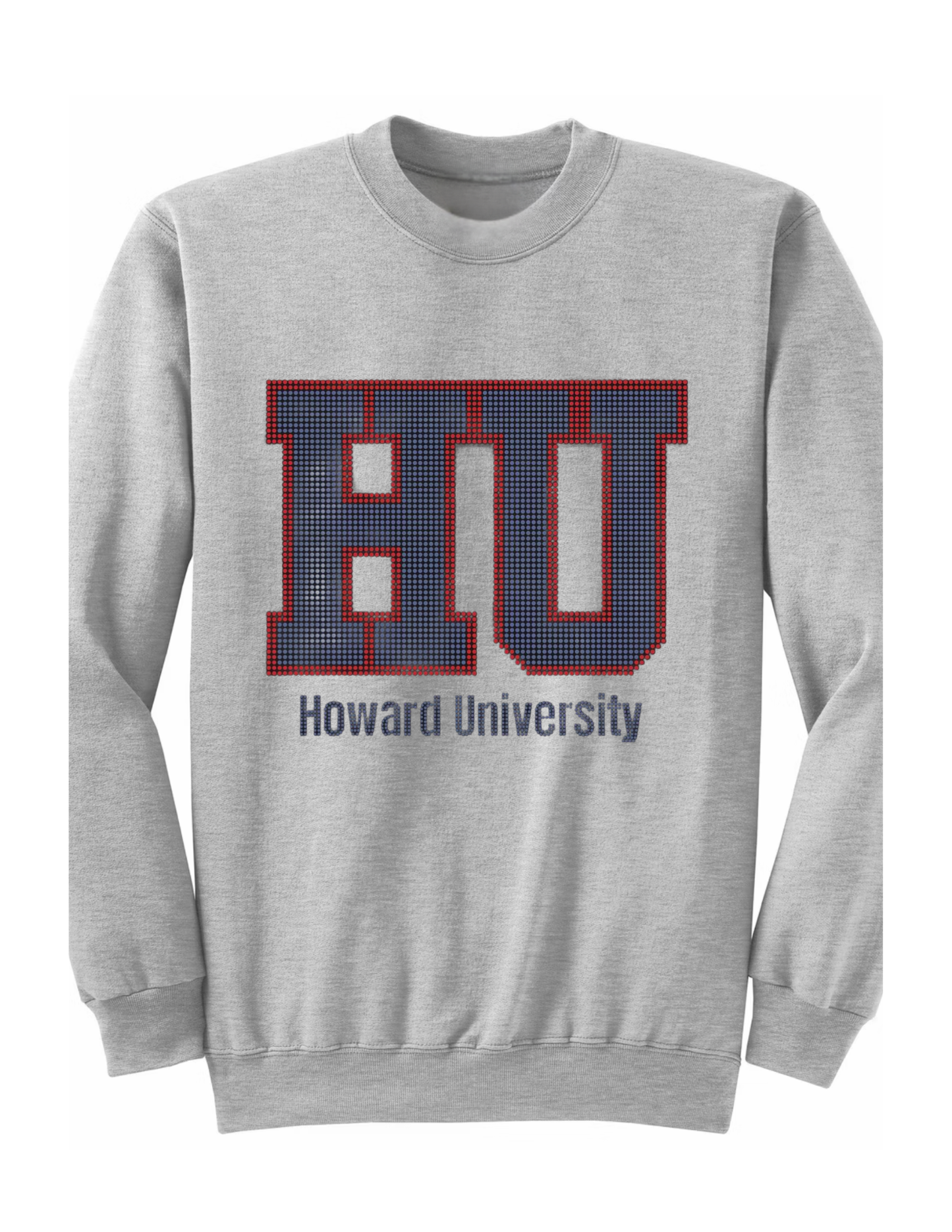Licensed Game Day Sweatshirt, Crewneck Gray, HU Howard University