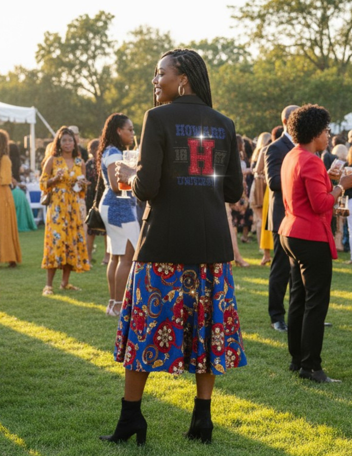 Licensed Game Day Blazer, Ruched Black, Howard University H EST 1867