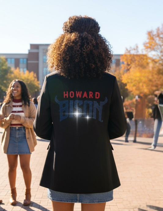 Licensed Game Day Blazer, Ruched Black, Howard University Bison