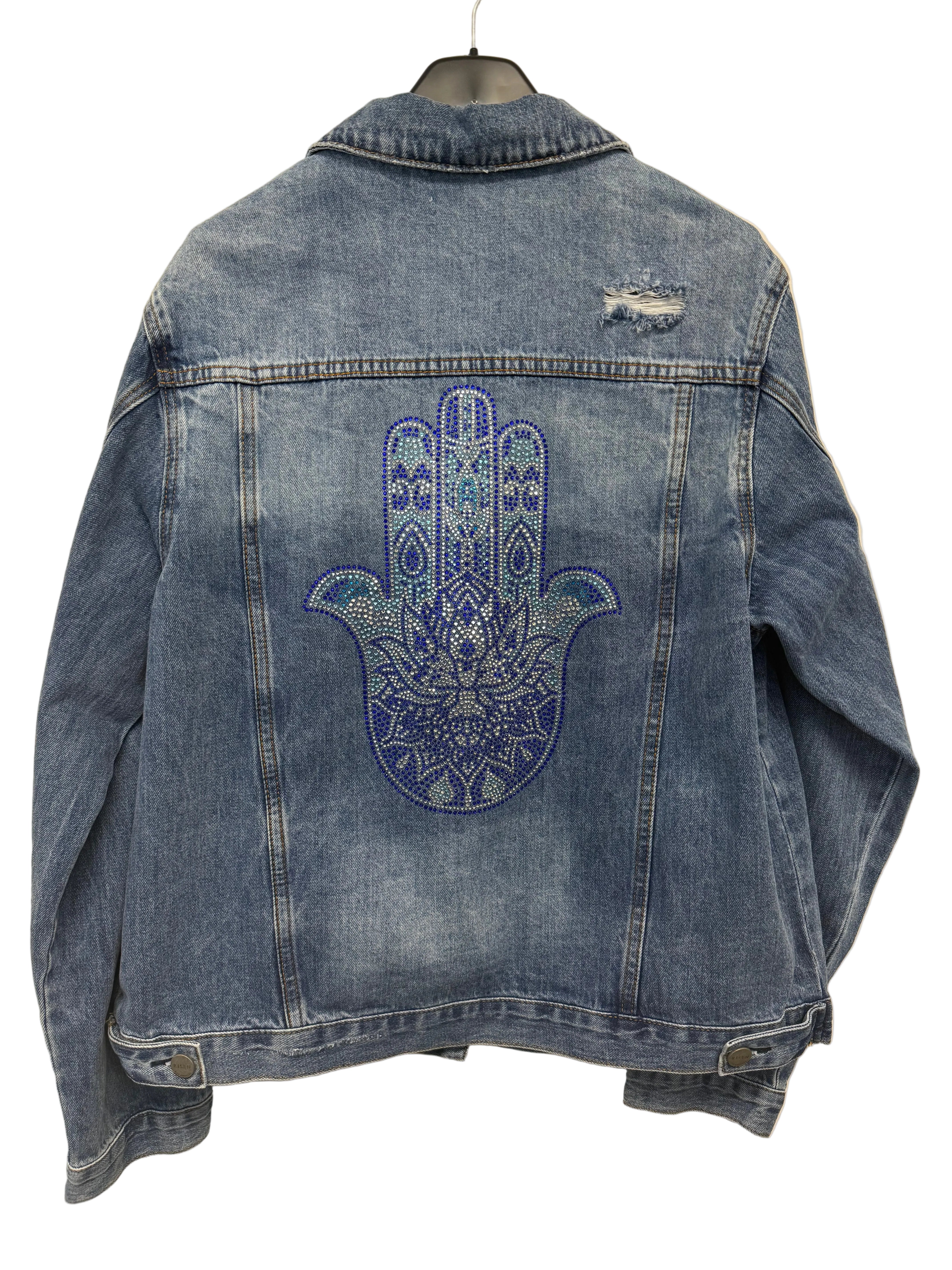 Blue Hamsa Oversized Blue Denim Jacket