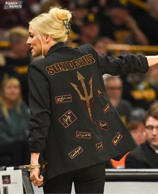 Arizona State Sun Devils Fork Black Ruched Blazer
