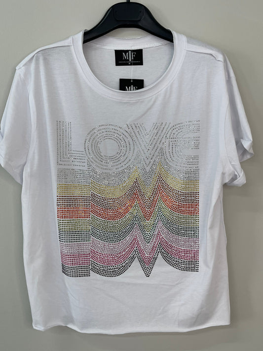 Raw Edge T-Shirt with Love Repeater