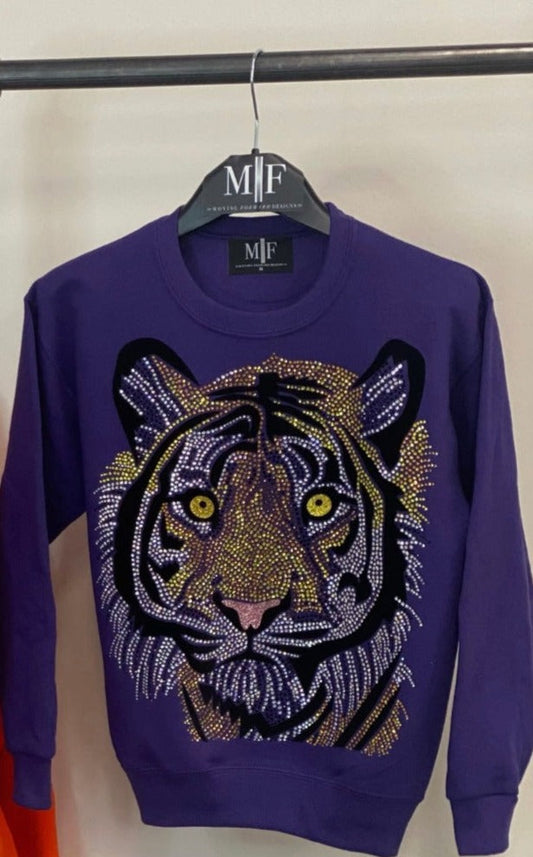 KIDS Tiger Purple Sweatshirt