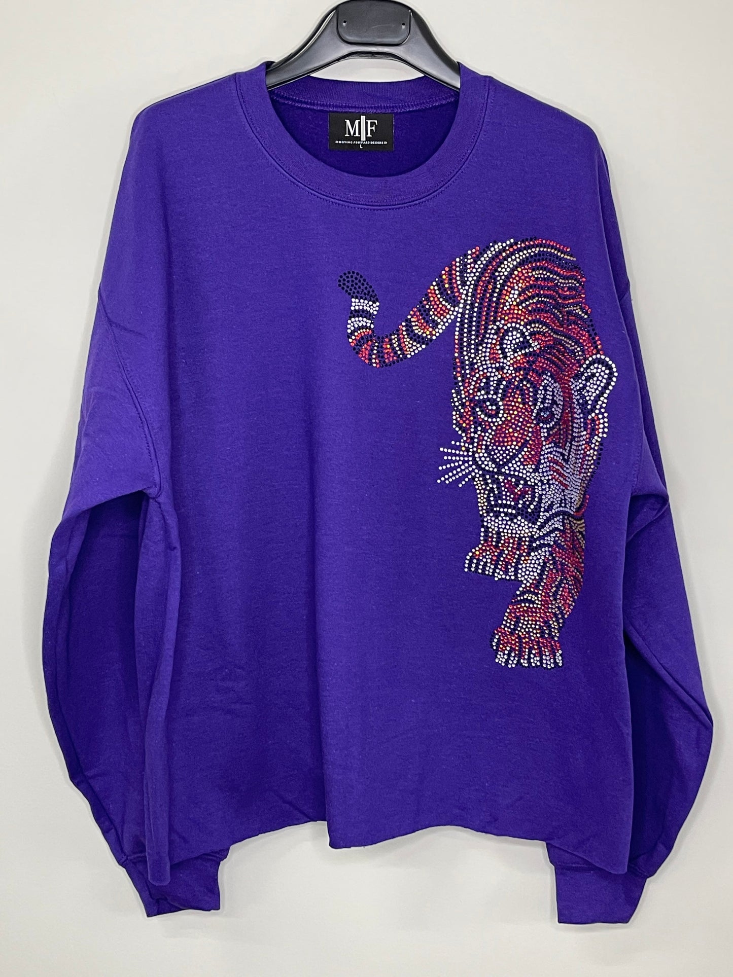 Game Day, Sweatshirt Purple, Walking Tiger