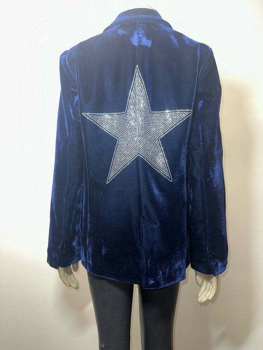 Blazer, Velvet Midnight Blue, Silver Star