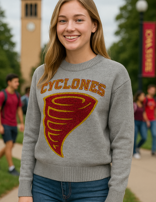 Licensed Game Day Sweater, Gray, Iowa State Cyclones