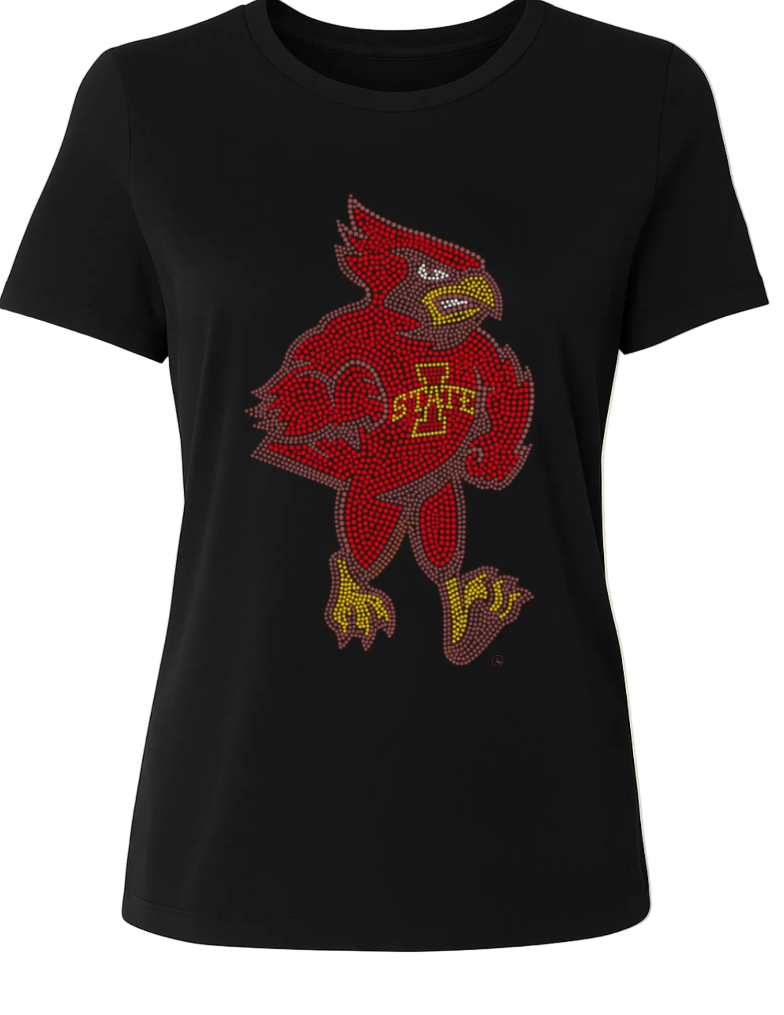 Iowa State Cy The Cardinal Black Crewneck Short Sleeve T-Shirt