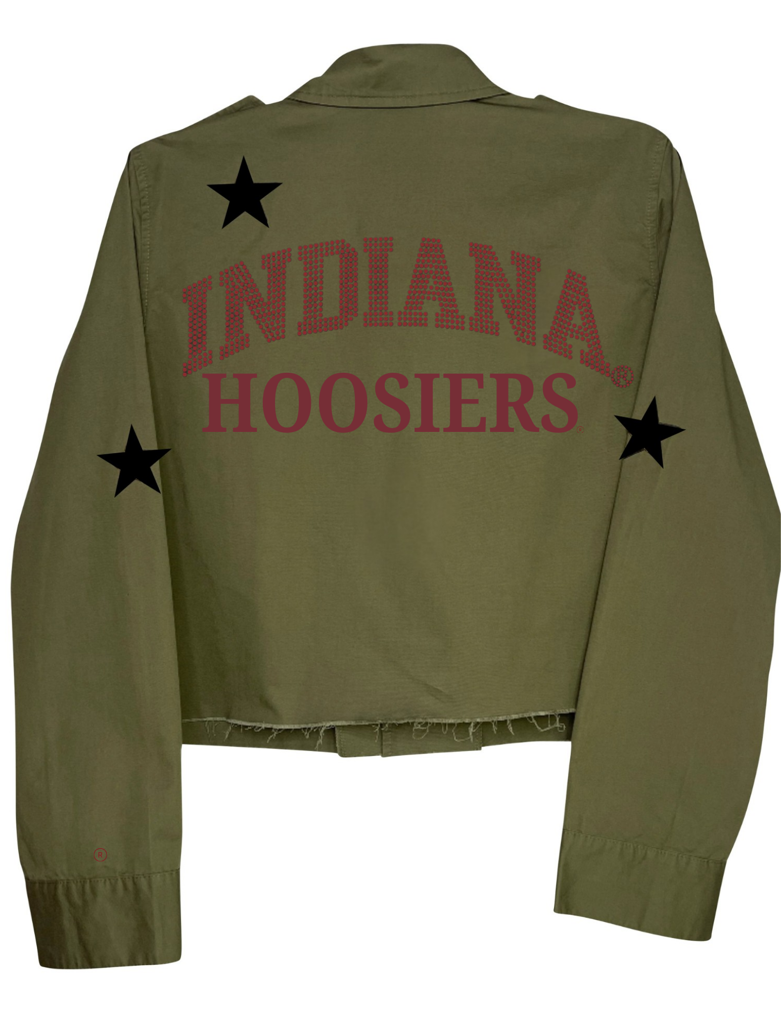 Indiana University Indiana Curve Hoosiers Army Green Shacket