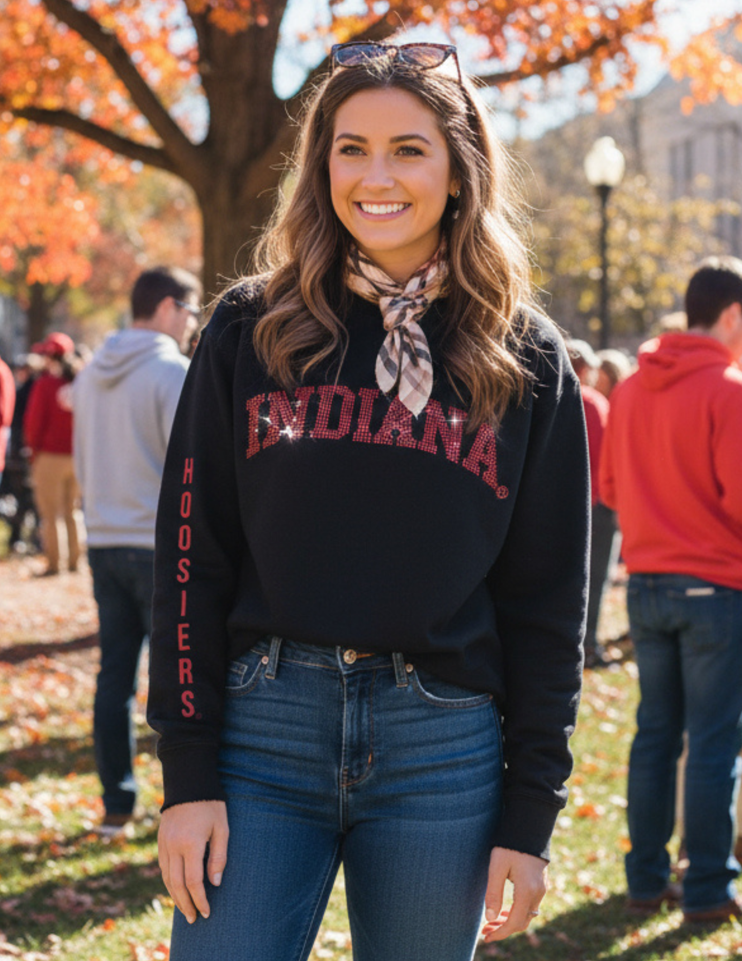 Licensed Game Day Sweatshirt, Black, Univ Indiana Curve