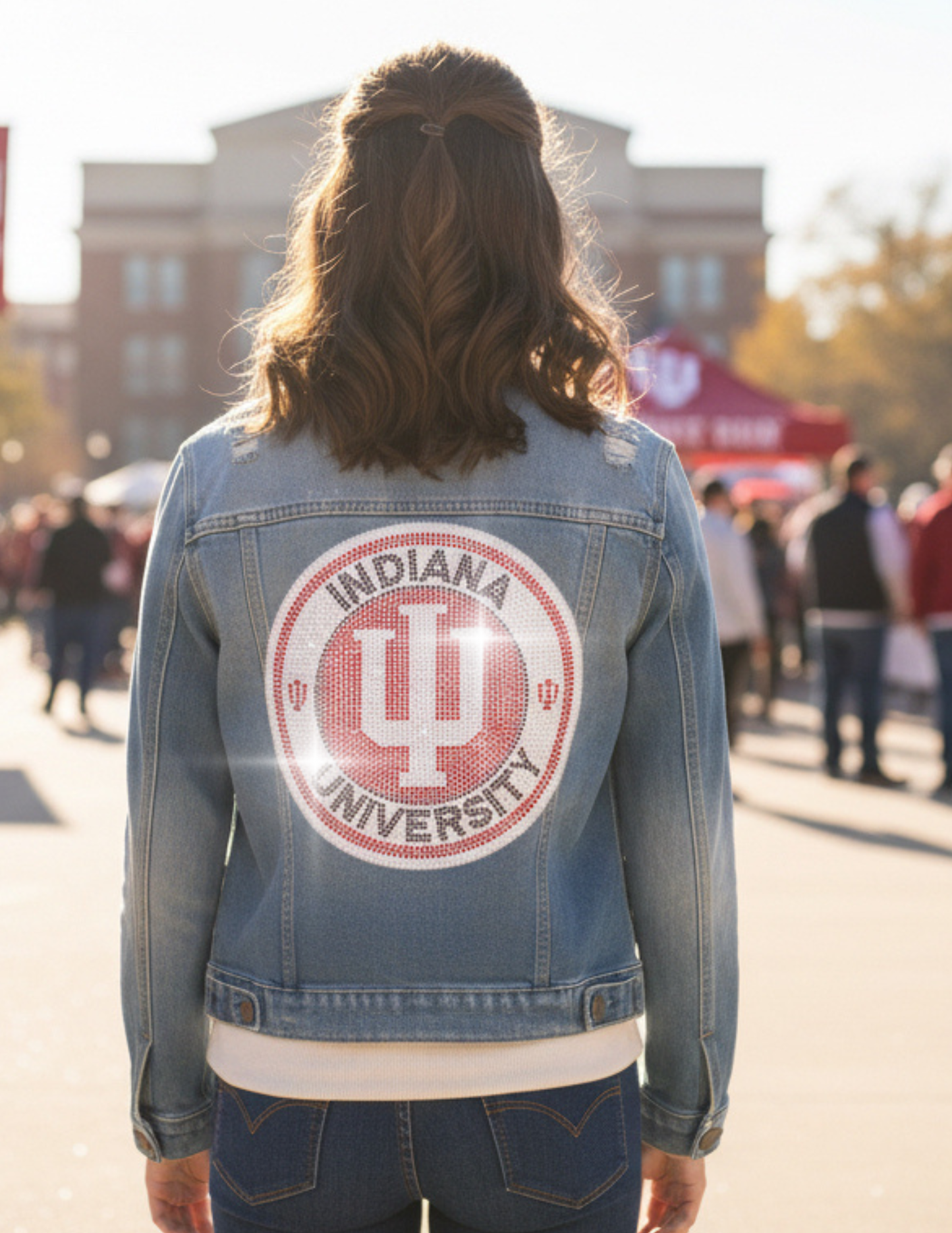 Licensed Game Day Denim, Blue, Indiana Univ Circle