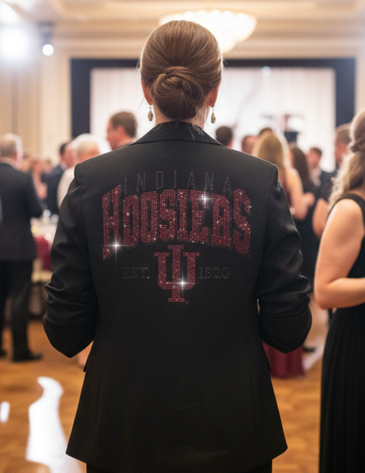 Licensed Game Day Blazer, Ruched Black, Indiana University Est 1820