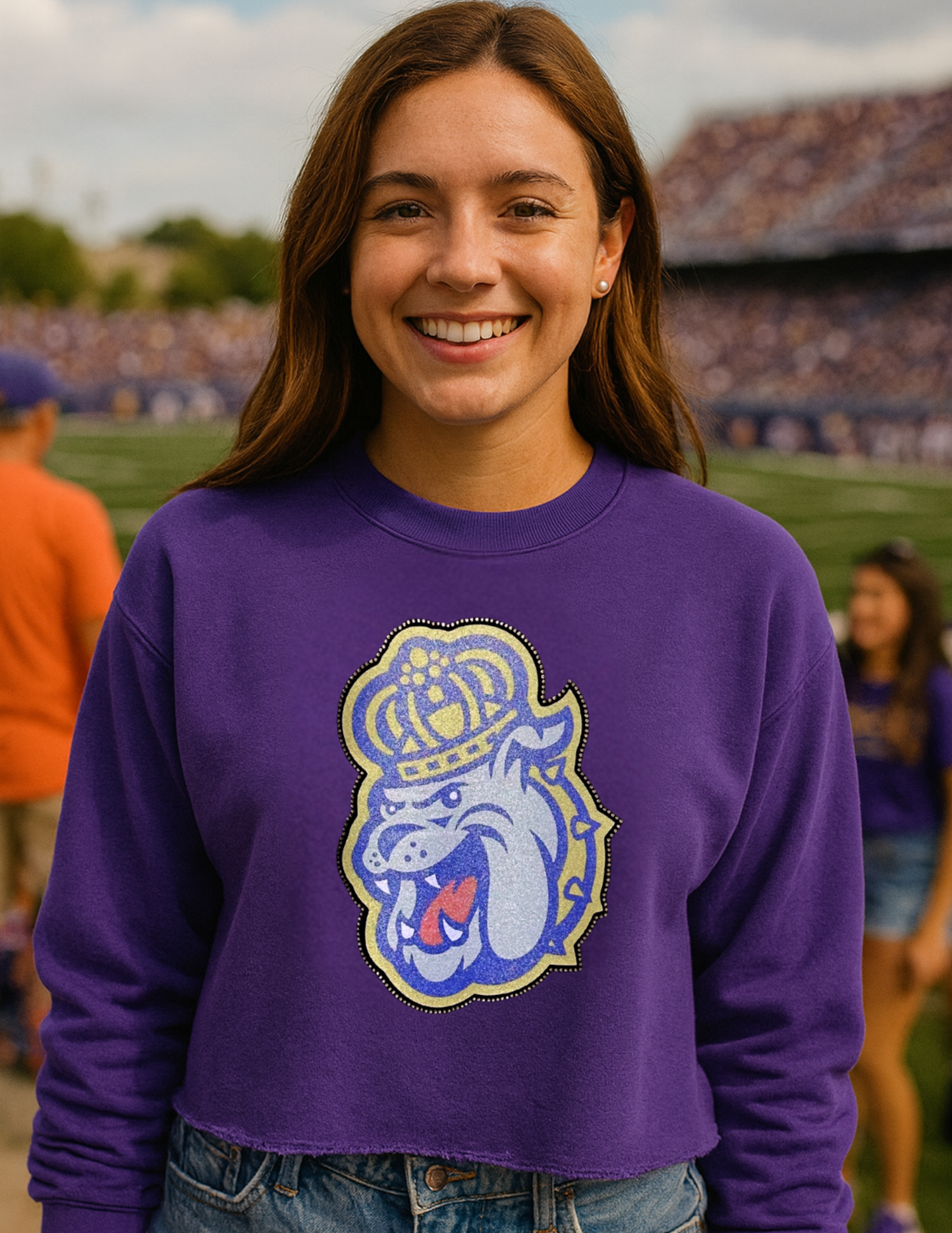 Licensed Game Day Sweatshirt, Crewneck Purple, Multi JMU Duke