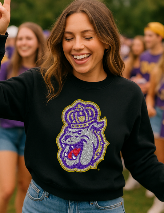 Licensed Game Day Sweatshirt, Crewneck Black, Multi JMU Bulldog