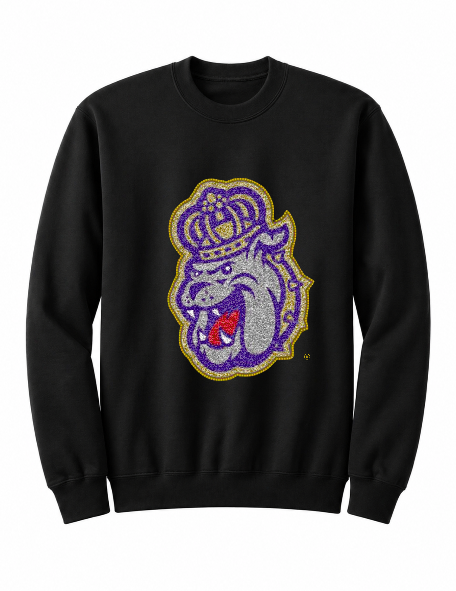James Madison Multi Material Duke Black Crewneck Sweatshirt