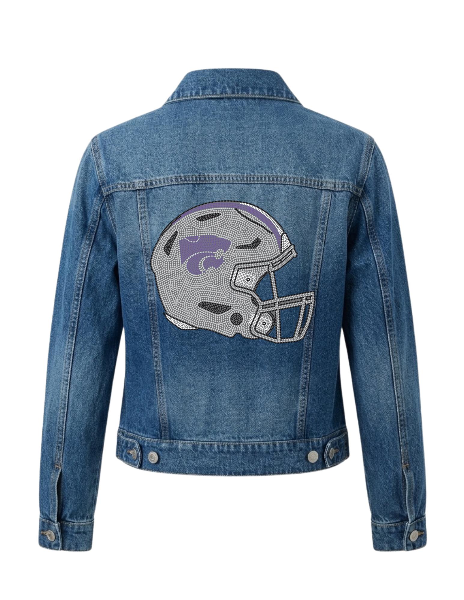 Kansas State Helmet Blue Denim Jacket