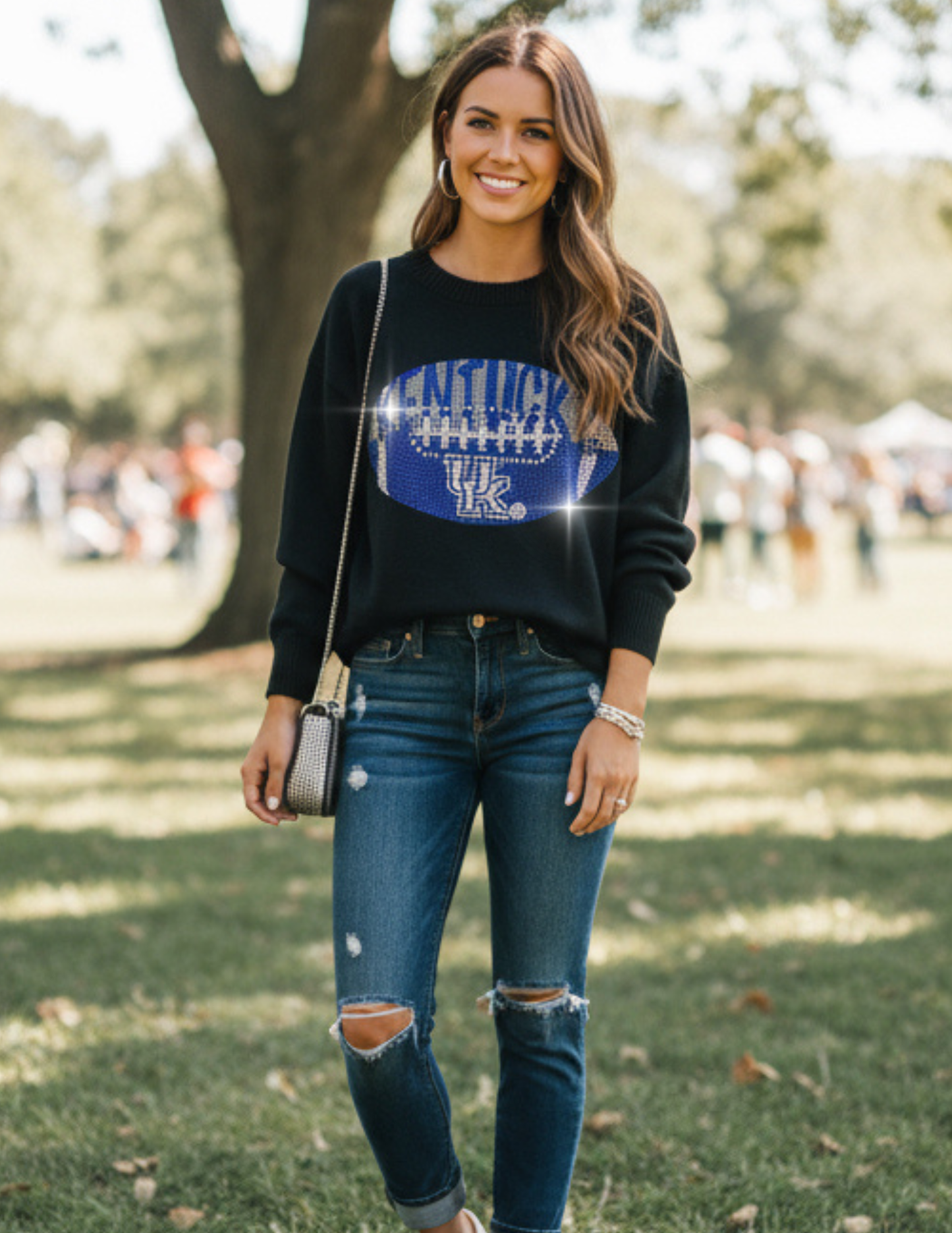 Licensed Game Day Sweater, Crewneck Black, Univ of Kentucky Football