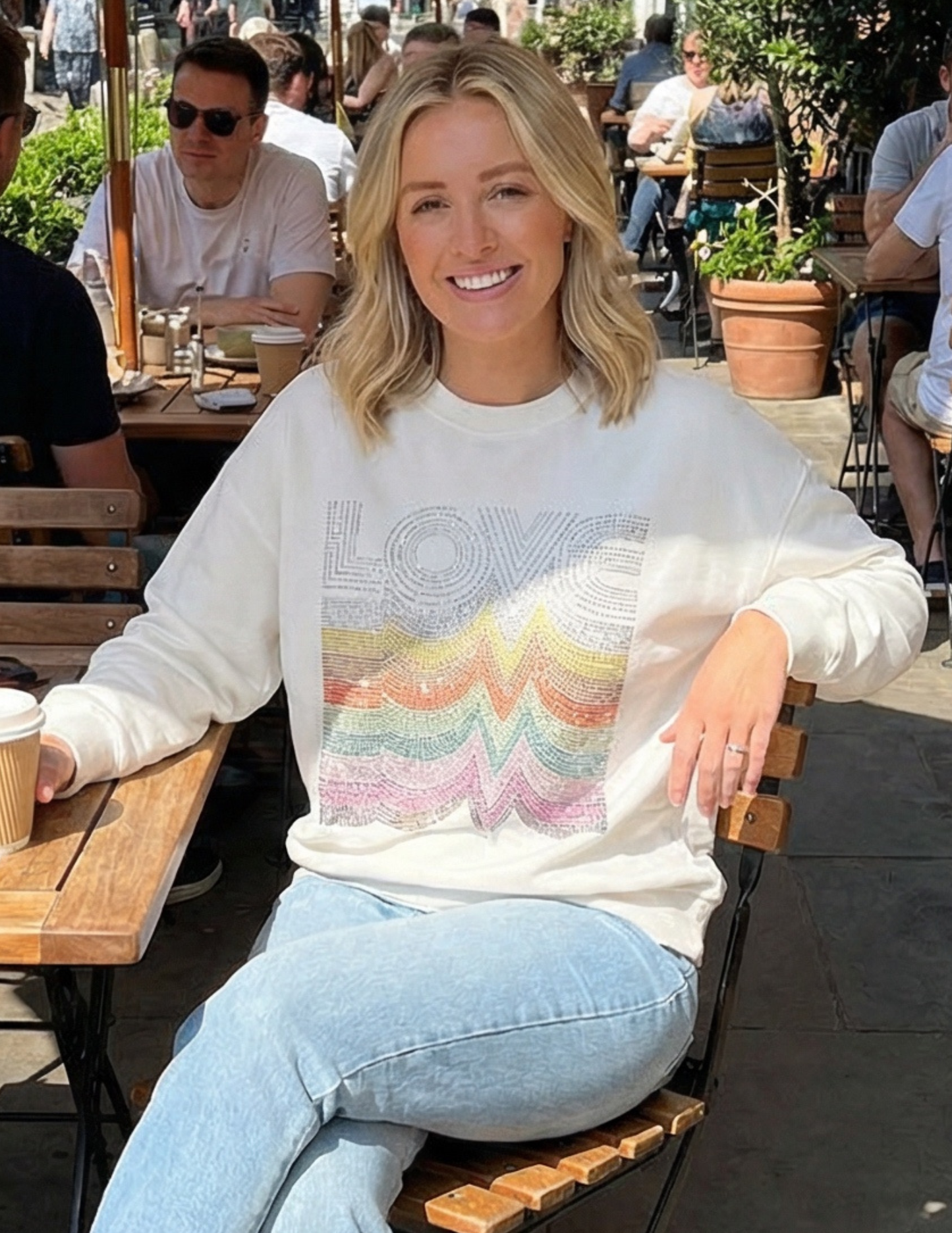 Love Repeater Crewneck White Sweatshirt