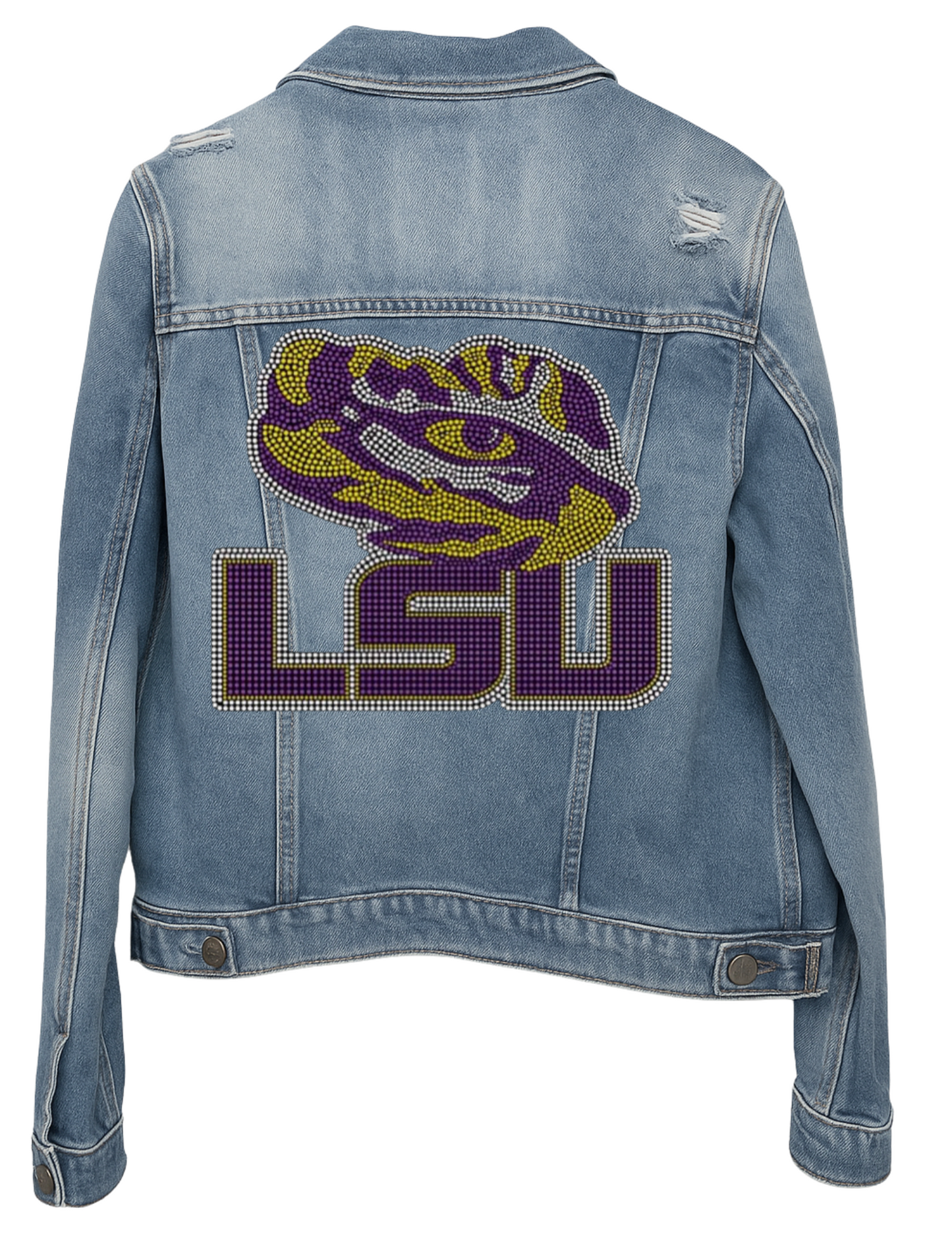 Licensed Game Day Jacket, Blue Denim, LSU w/ Tiger Eye