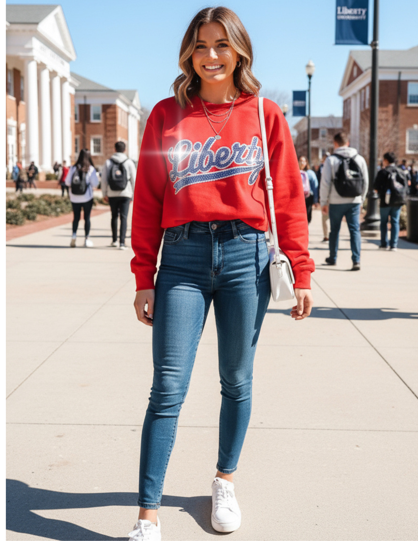 Licensed Game Day Sweatshirt, Red, Liberty University Script