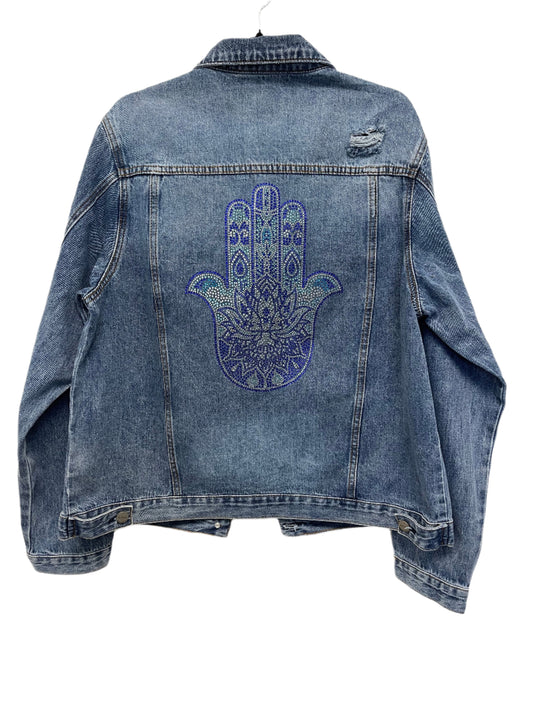 Denim Jacket w/ Blue Hamsa
