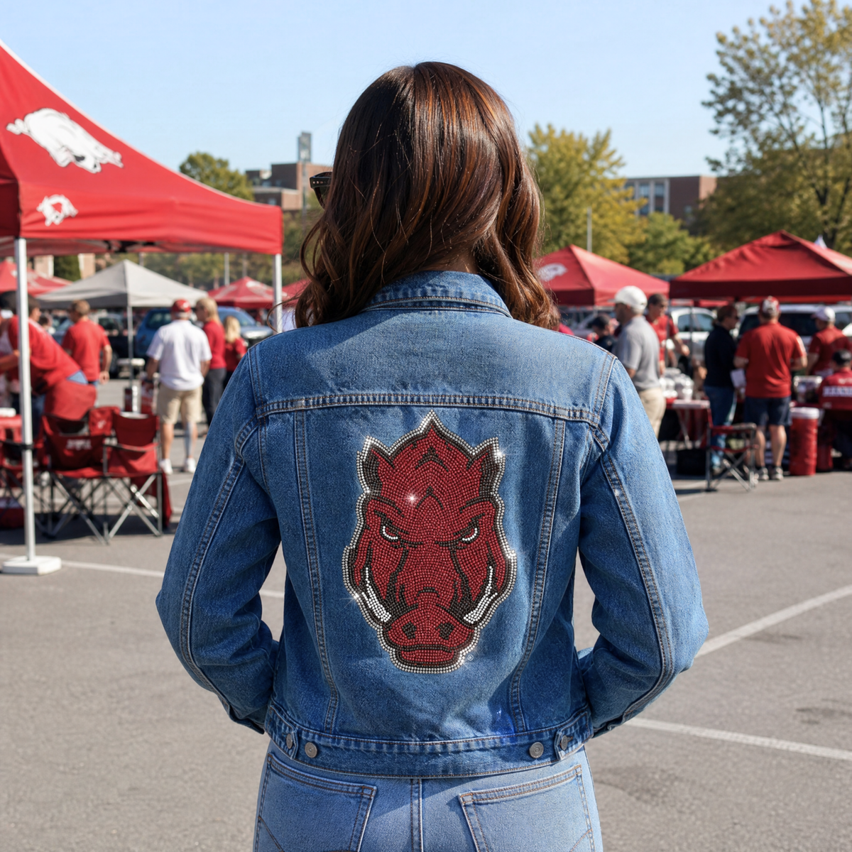 University of Arkansas Razorback Blue Denim Jacket