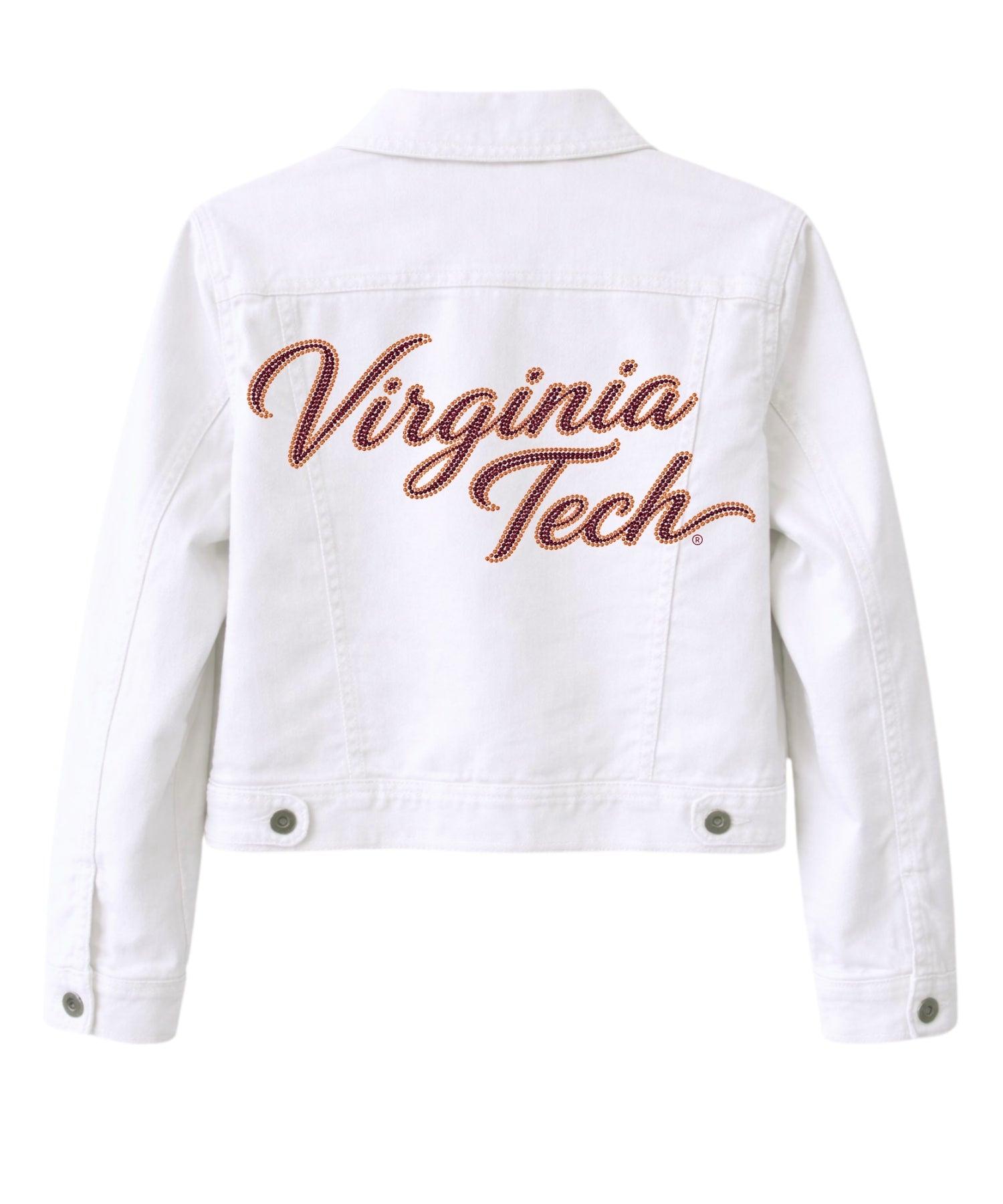 Virginia Tech Script White Denim Jacket