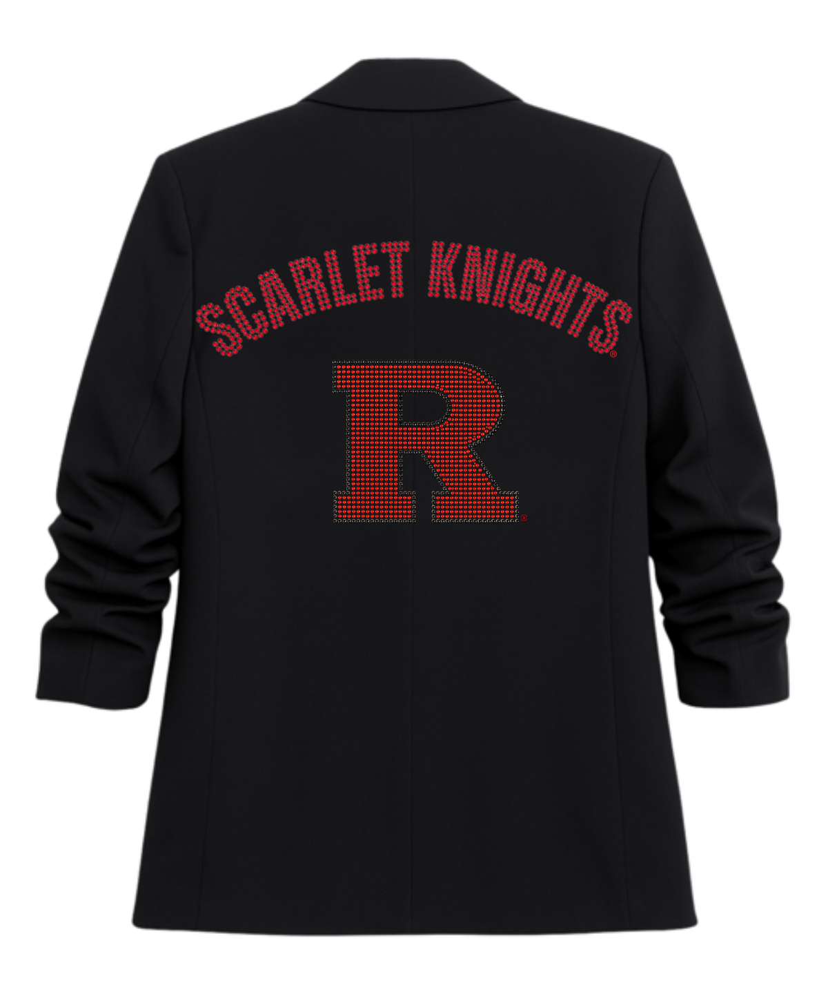 Rutgers University Scarlet Knights Block R Black Ruched Blazer