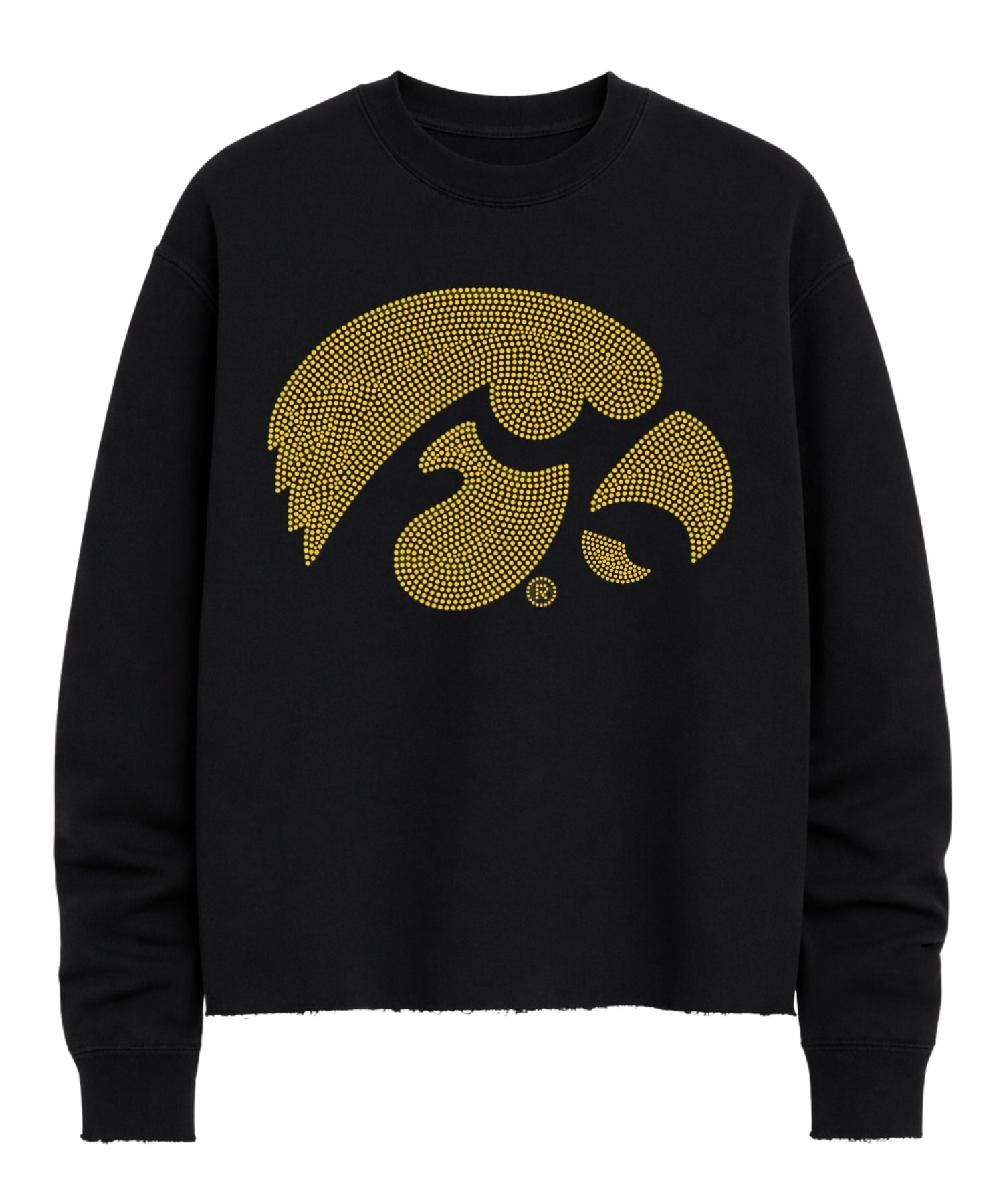 University of Iowa Gold Tiger Hawk Black Crewneck Sweatshirt