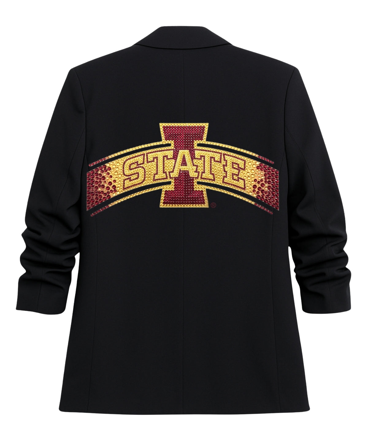 Iowa State Block I State Black Blazer w/ Ruched Sleeve