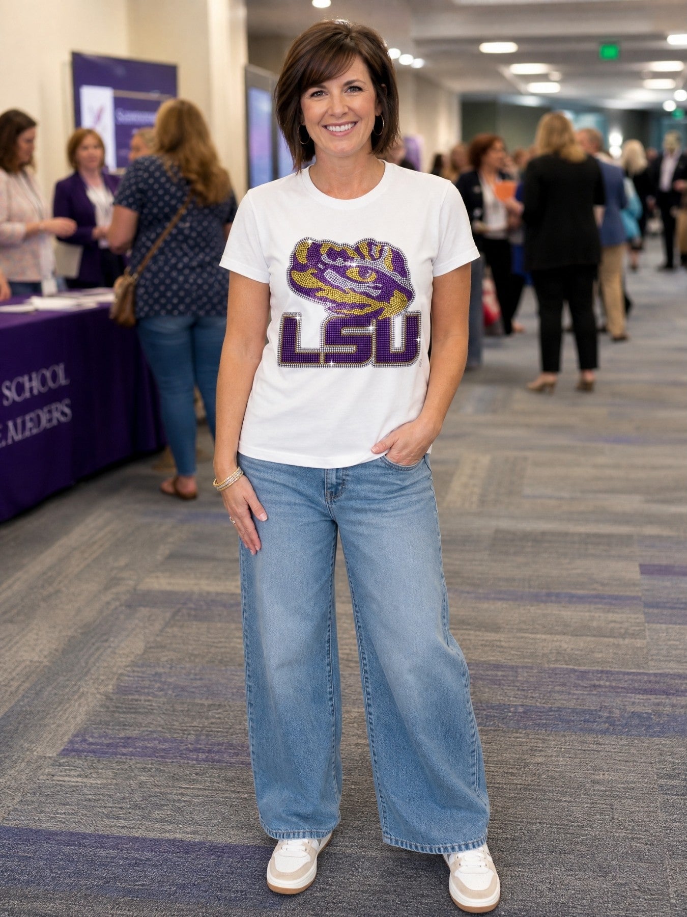 LSU Tiger Eye White Crewneck Short Sleeve T-Shirt
