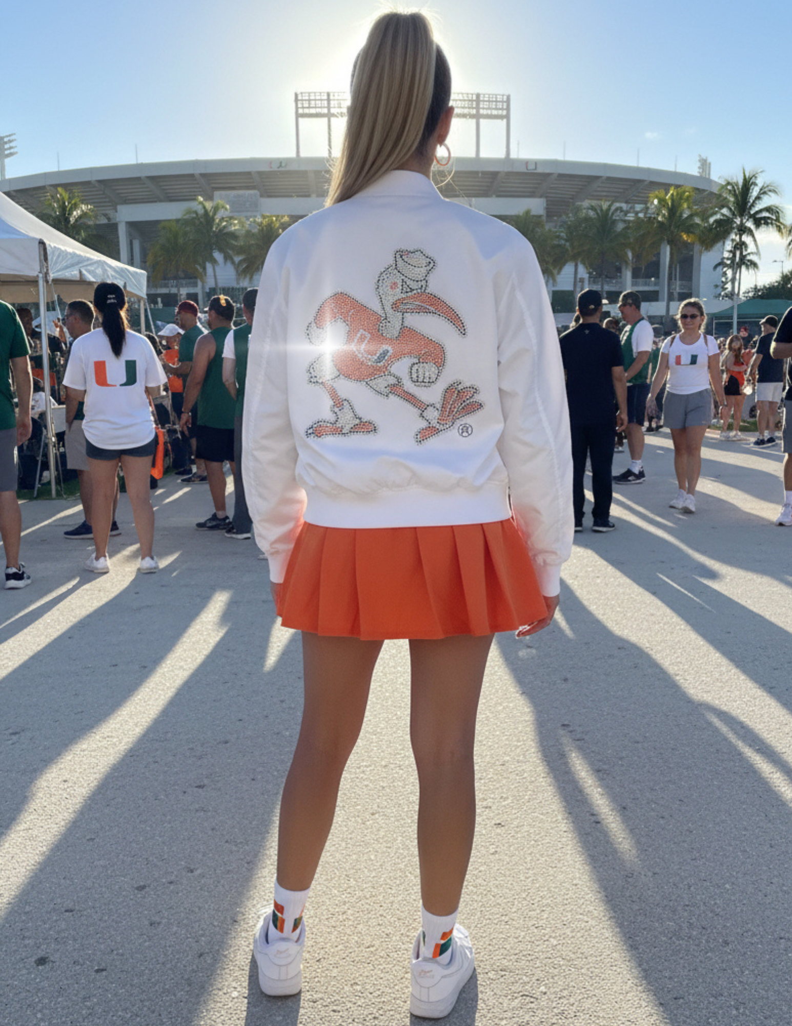 University of Miami Sebastian White Bomber