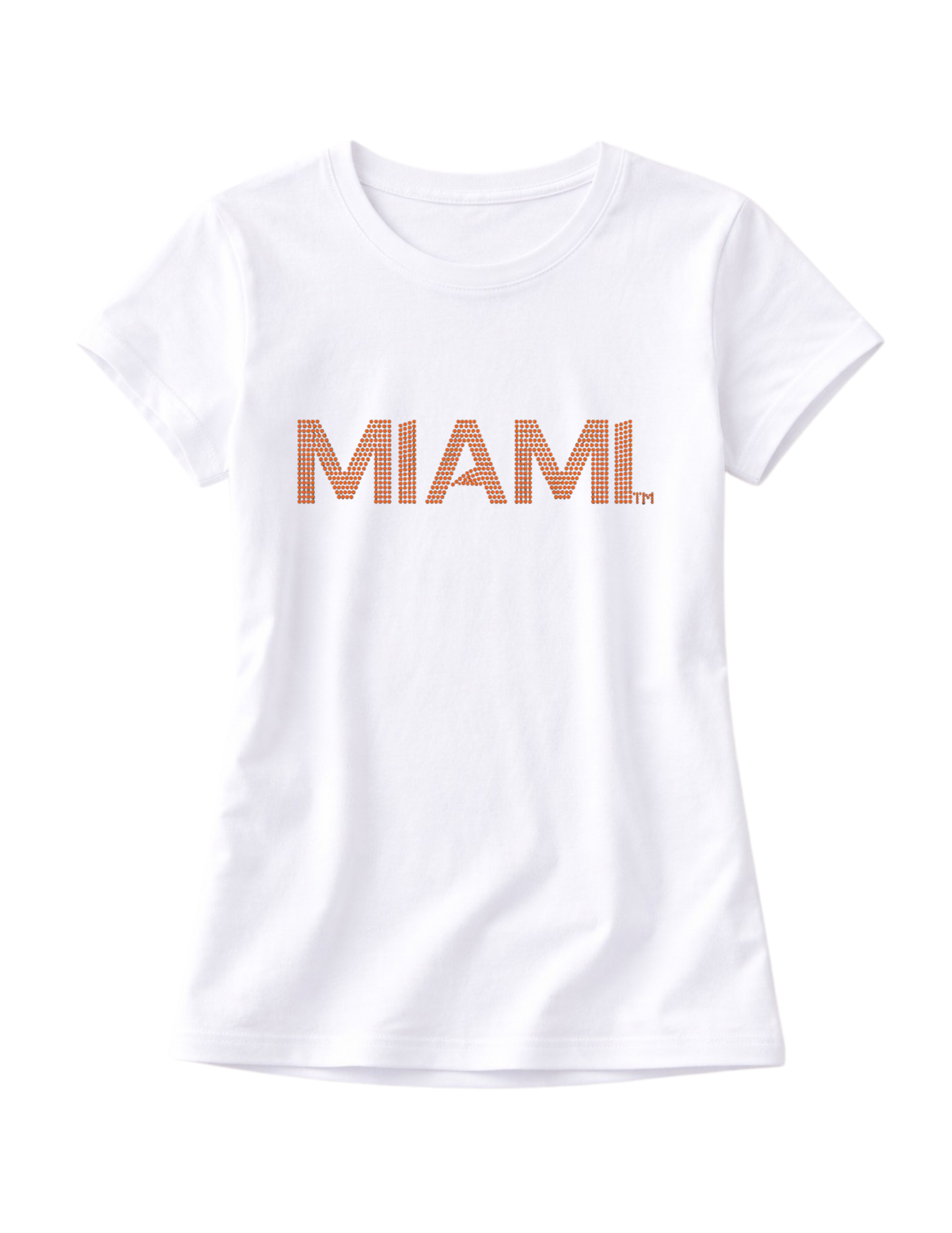 University Of Miami Script White Crewneck Short Sleeve T-Shirt