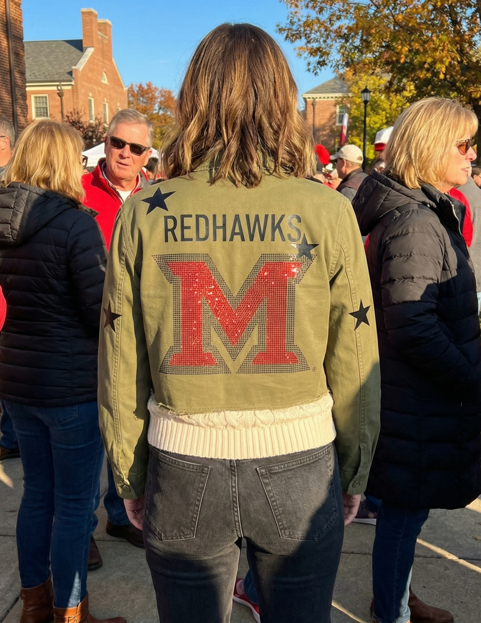 Miami of Ohio Redhawks M Army Green Shacket