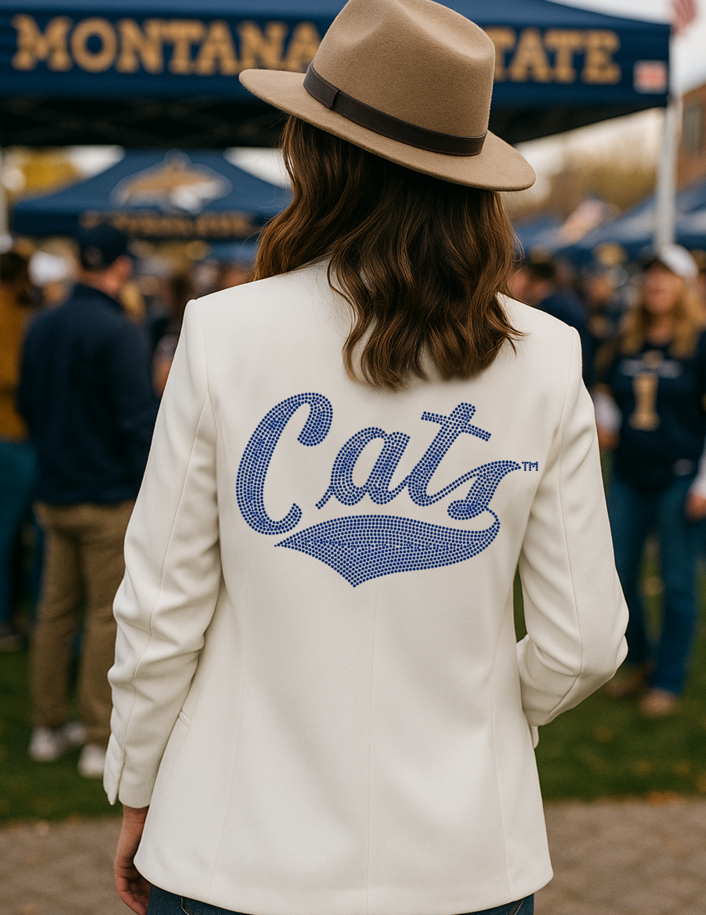 Licensed Game Day Blazer, White, Montana State Cats Script