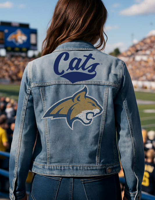 Licensed Game Day Denim, Medium Wash, Montana State Bobcat & Script