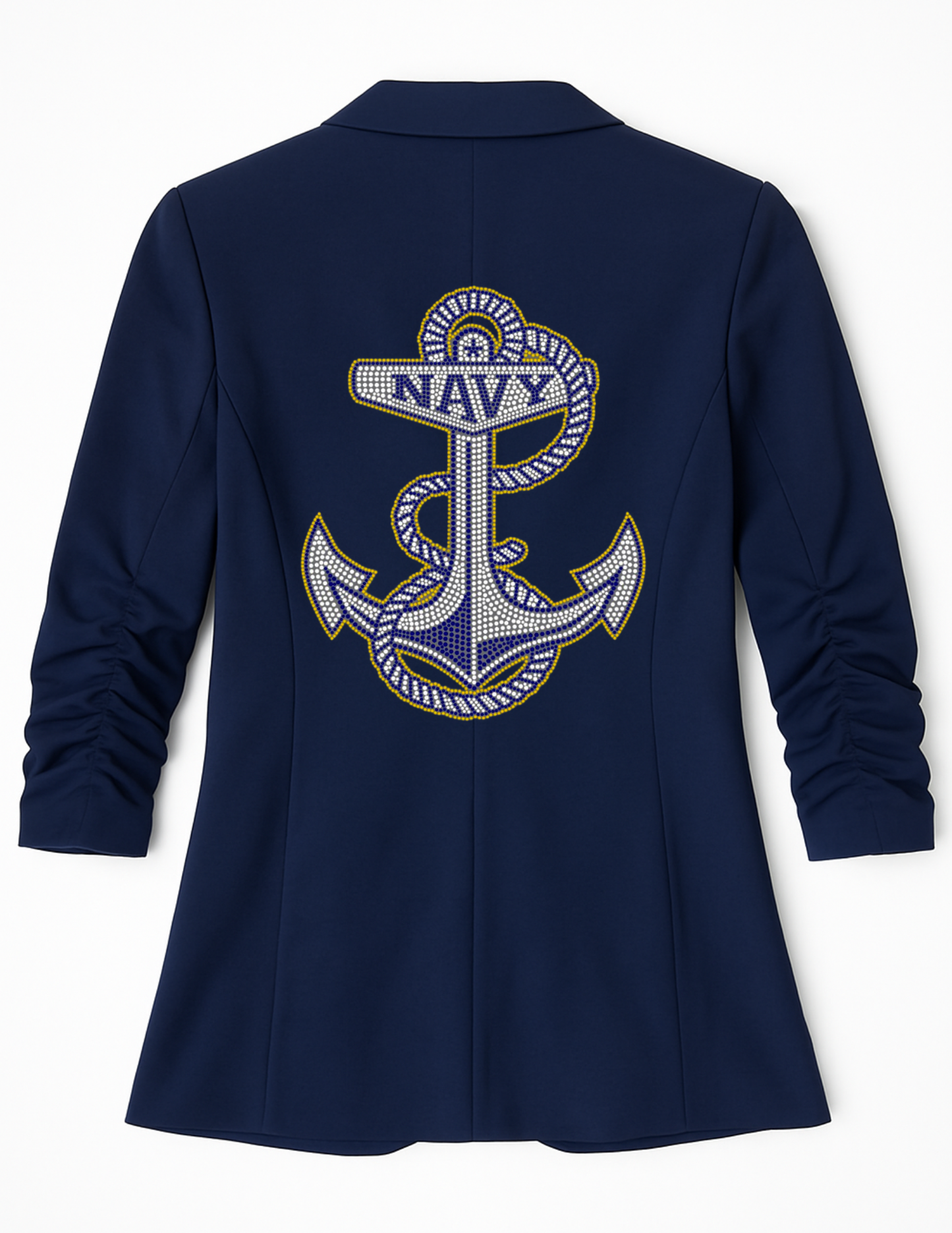 Licensed Game Day Blazer, Navy Ruched, Naval Academy Anchor
